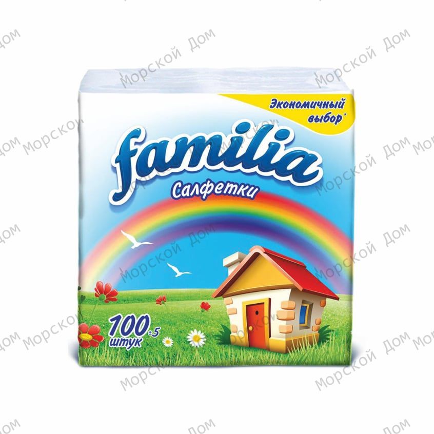 Салфетки бумажные FAMILIA Радуга | 100 шт