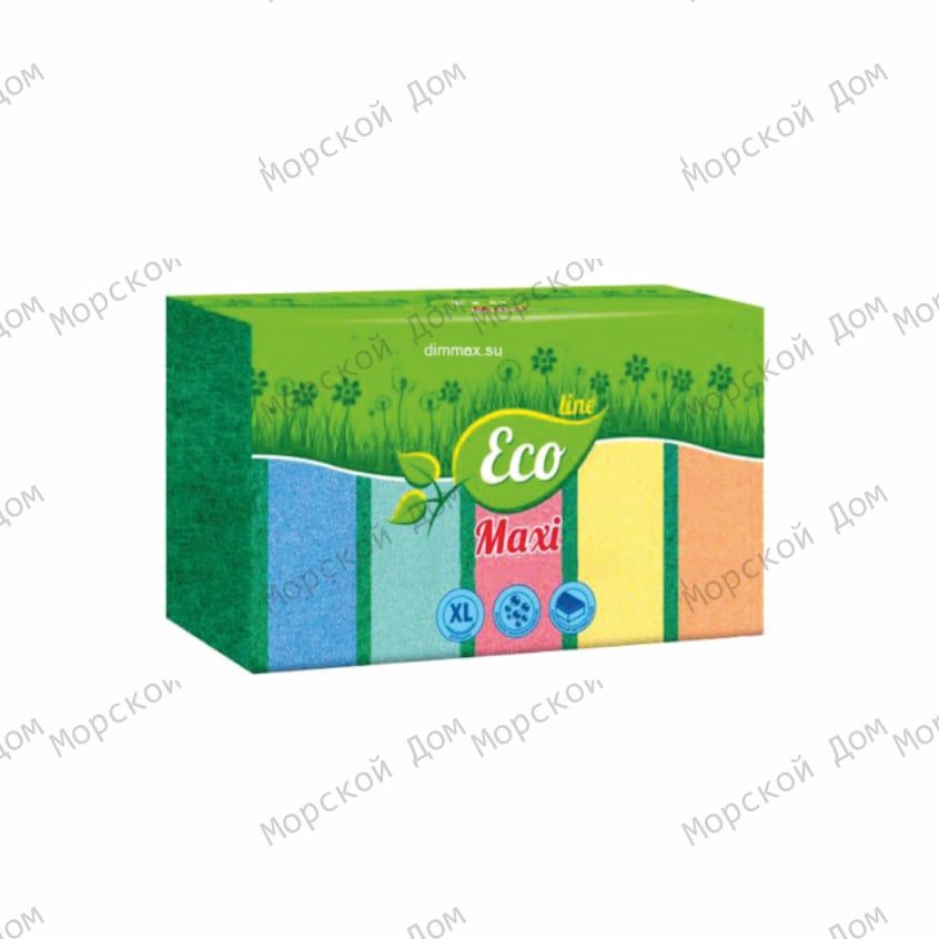 Губка для посуды РУСАЛОЧКА Eco Line Макси | 5 шт